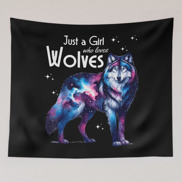 Item preview, Just A Girl Who Loves Wolves Girls Women ns Wolf Lover designed and sold by LindaRuby1.