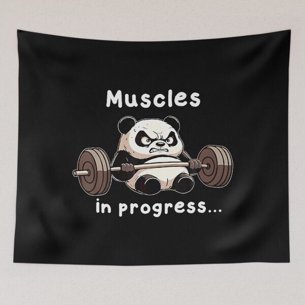 Item preview, Muscles In Progress Funny Panda Weightlifting Workout Gym designed and sold by LindaRuby1.