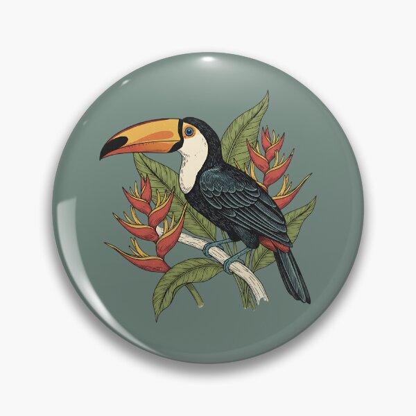 Item preview, Toco Toucan With Heliconia Blooms designed and sold by BirdsnStuff.