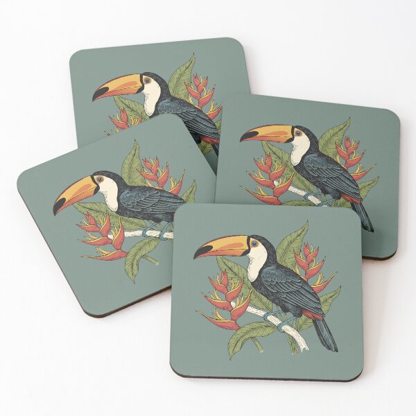 Item preview, Toco Toucan With Heliconia Blooms designed and sold by BirdsnStuff.