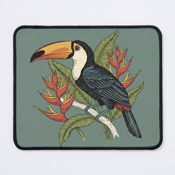 Item preview, Toco Toucan With Heliconia Blooms designed and sold by BirdsnStuff.