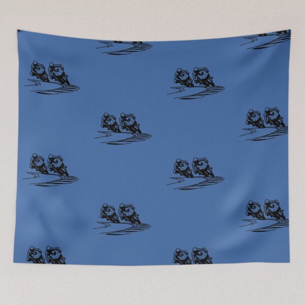 Item preview, Two motorbike riders turning in a race curve_19_side view designed and sold by Aariq.