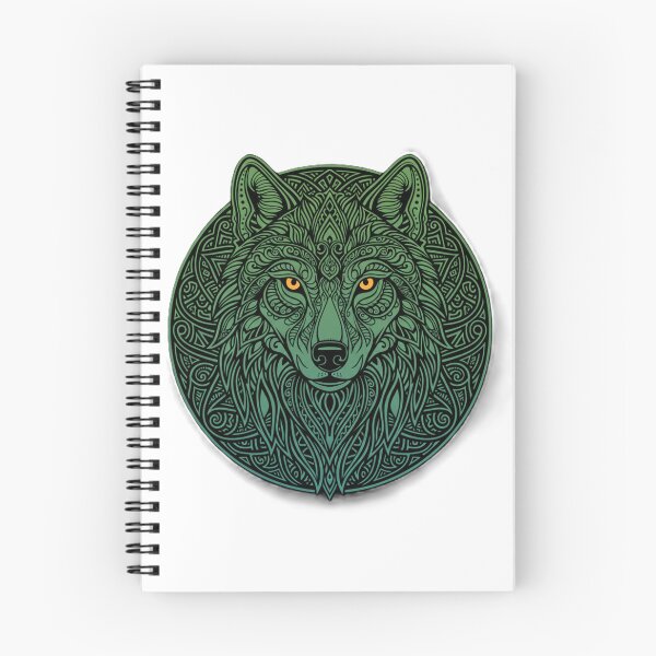 Item preview, Emerald Celtic Wolf Head Mandala Spirit designed and sold by MartinxMarie.