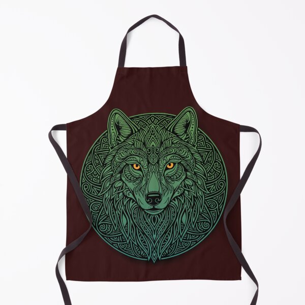 Item preview, Emerald Celtic Wolf Head Mandala Spirit designed and sold by MartinxMarie.