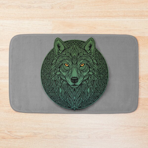 Item preview, Emerald Celtic Wolf Head Mandala Spirit designed and sold by MartinxMarie.