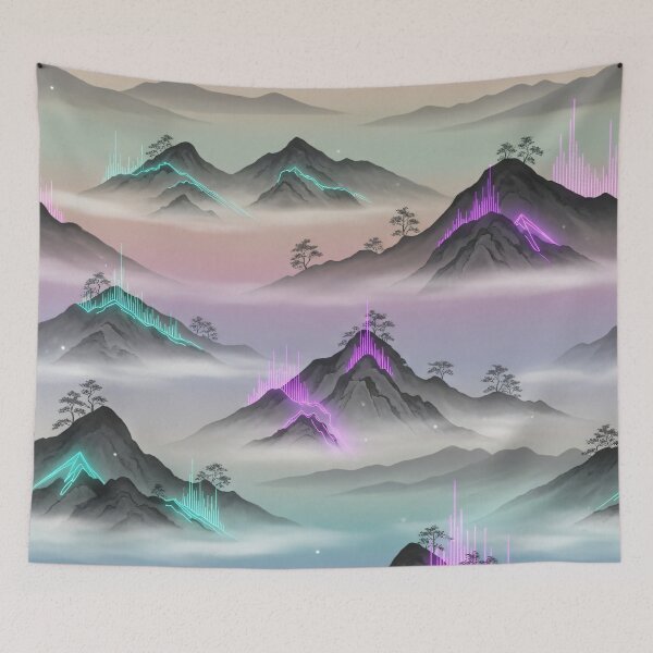 Item preview, Neon Echo Mountains designed and sold by Kaleidoscope Print.