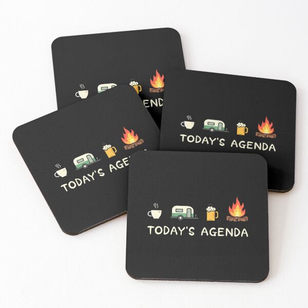Item preview, Today's Agenda Coffee Campfire Beer Lover Camping Funny designed and sold by LindaRuby1.