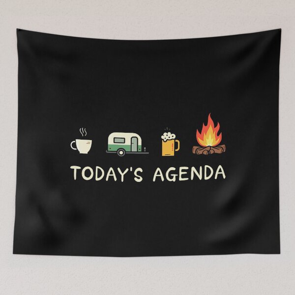 Item preview, Today's Agenda Coffee Campfire Beer Lover Camping Funny designed and sold by LindaRuby1.