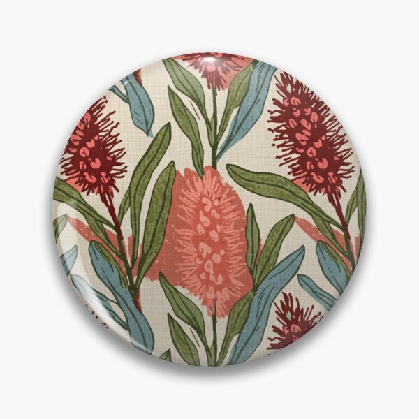 Item preview, Vintage Bottlebrush Pattern — Retro Aussie Floral Illustration designed and sold by TroyTheTerrific.