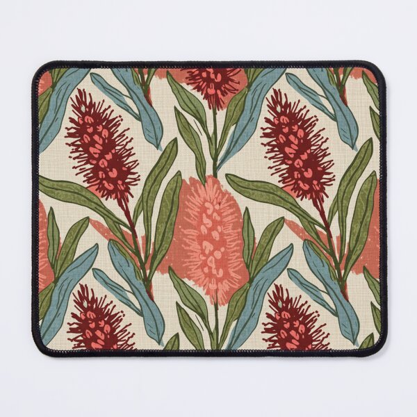 Item preview, Vintage Bottlebrush Pattern — Retro Aussie Floral Illustration designed and sold by TroyTheTerrific.