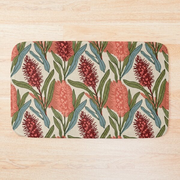 Item preview, Vintage Bottlebrush Pattern — Retro Aussie Floral Illustration designed and sold by TroyTheTerrific.