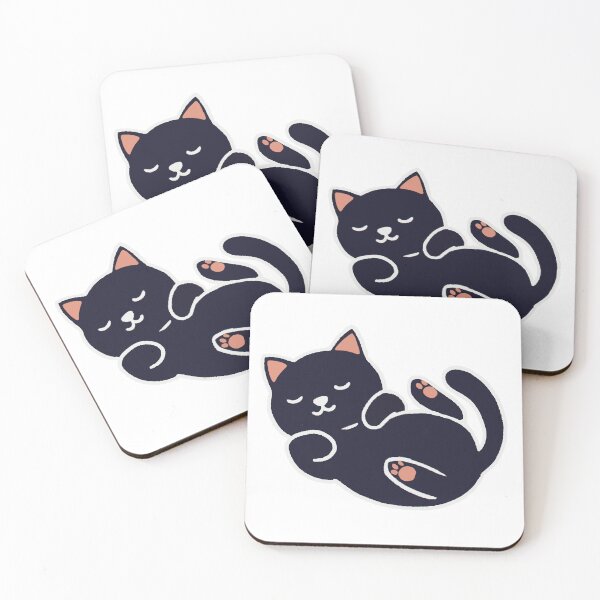 Item preview, Black Sleeping Cat 02 designed and sold by Kitteh Says Boo.