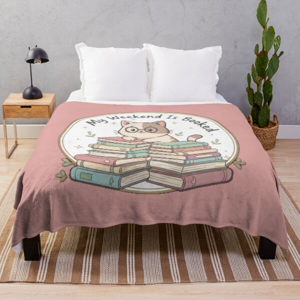 Item preview, My Weekend Is Booked: Cute Cat Reading designed and sold by MartinxMarie.