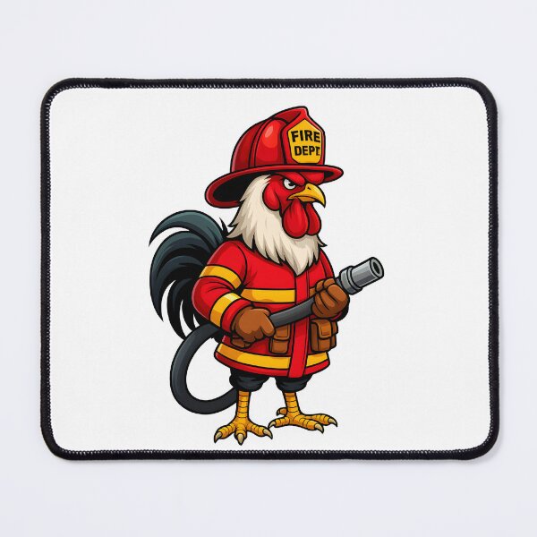 Item preview, Firefighter Rooster – Brave Chicken Sticker designed and sold by ThaphadaArtGall.