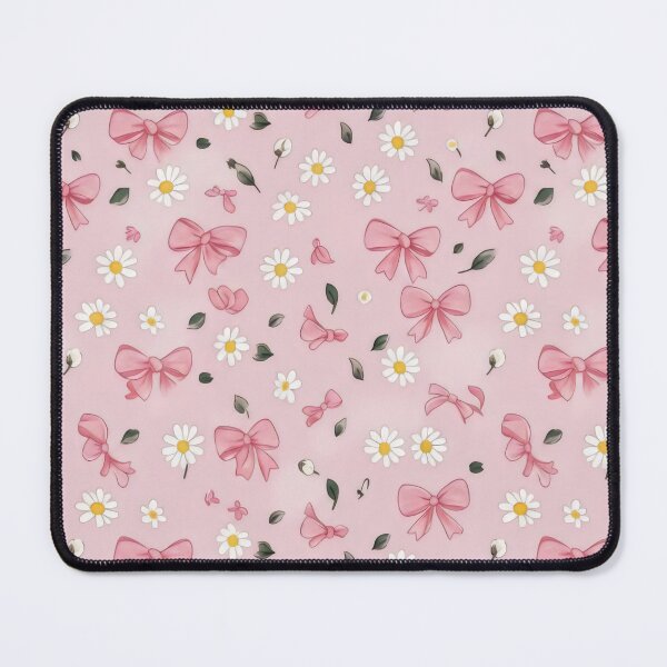 Item preview, Pink Bow and Daisy Seamless Floral Pattern Design designed and sold by SplashTastic.