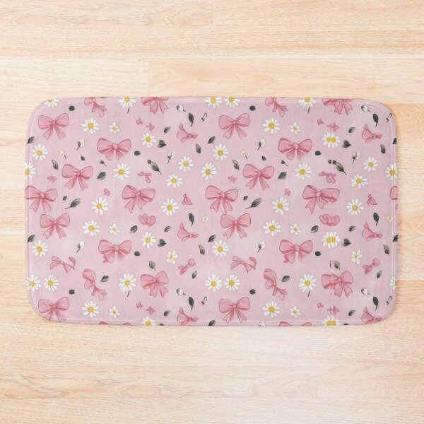 Item preview, Pink Bow and Daisy Seamless Floral Pattern Design designed and sold by SplashTastic.