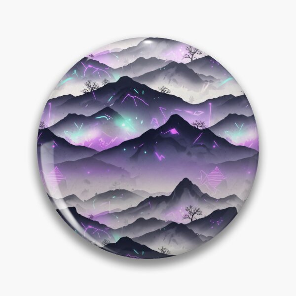 Item preview, Neon Mist Mountains designed and sold by Kaleidoscope Print.