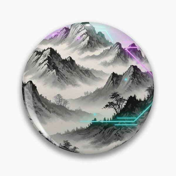 Item preview, Neon Circuit Mountains designed and sold by Kaleidoscope Print.