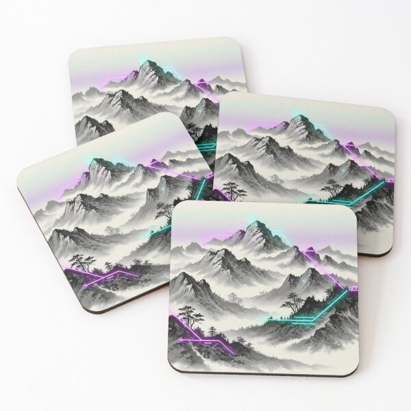 Item preview, Neon Circuit Mountains designed and sold by Kaleidoscope Print.