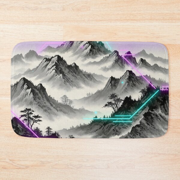 Item preview, Neon Circuit Mountains designed and sold by Kaleidoscope Print.