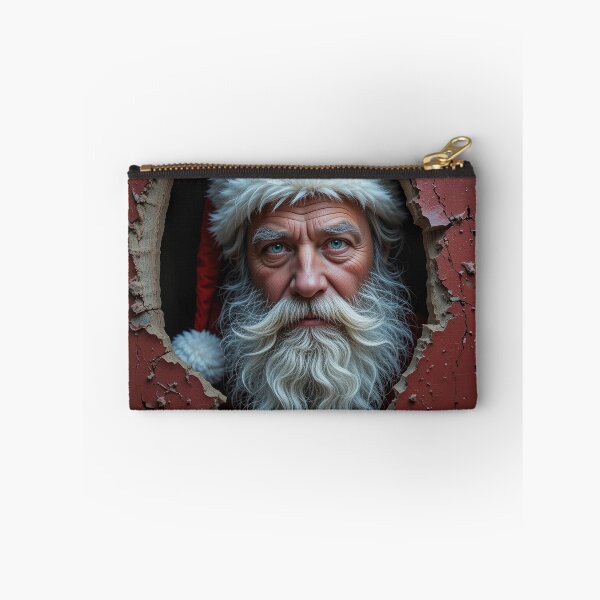 Item preview, Realistic Santa Portrait Peeking Through Torn Wall – Dramatic Festive Christmas Art designed and sold by PixelVibe782.