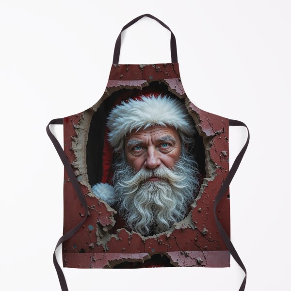 Item preview, Realistic Santa Portrait Peeking Through Torn Wall – Dramatic Festive Christmas Art designed and sold by PixelVibe782.