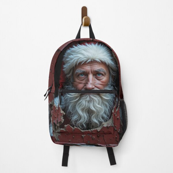 Item preview, Realistic Santa Portrait Peeking Through Torn Wall – Dramatic Festive Christmas Art designed and sold by PixelVibe782.