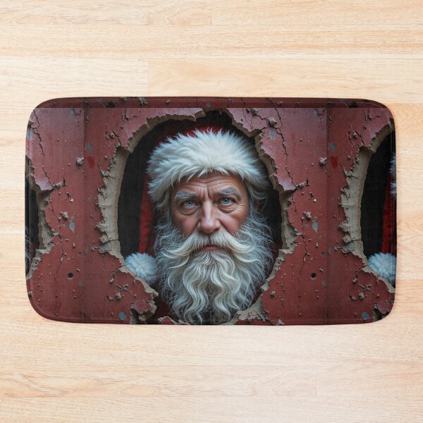 Item preview, Realistic Santa Portrait Peeking Through Torn Wall – Dramatic Festive Christmas Art designed and sold by PixelVibe782.