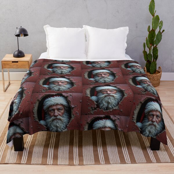 Item preview, Realistic Santa Portrait Peeking Through Torn Wall – Dramatic Festive Christmas Art designed and sold by PixelVibe782.