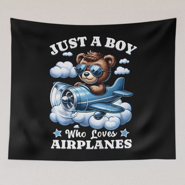 Item preview, Just A Boy Who Loves Airplanes Air Show Plane Teddy Bear designed and sold by ChantelNicole.