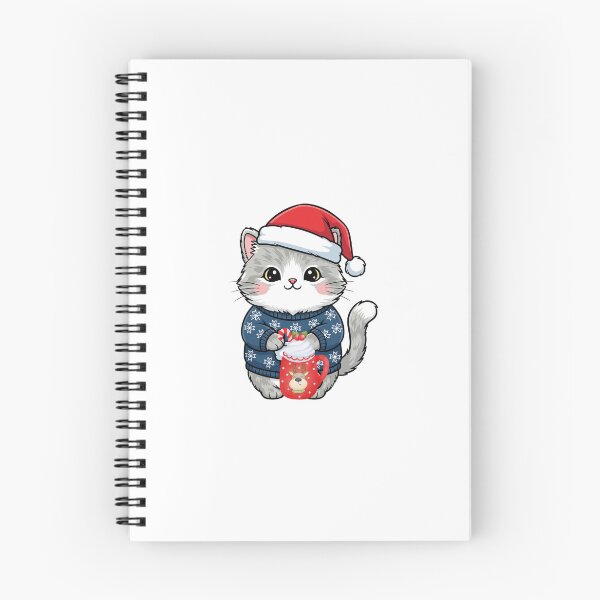 Item preview, Cozy Christmas Cat – Cute Santa Kitty With Tea” designed and sold by Fouziaart08.
