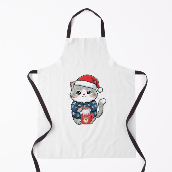 Item preview, Cozy Christmas Cat – Cute Santa Kitty With Tea” designed and sold by Fouziaart08.