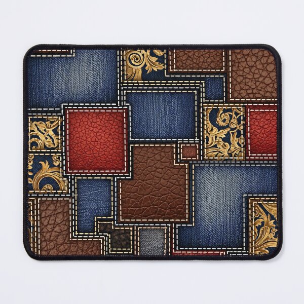Item preview, Baroque Denim Leather Patchwork designed and sold by Kaleidoscope Print.