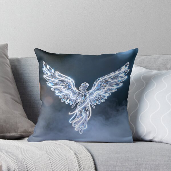 Item preview, Crystal-Winged Angels with LED Light Trails – Minimalist Ethereal Art designed and sold by BlueYasmine.