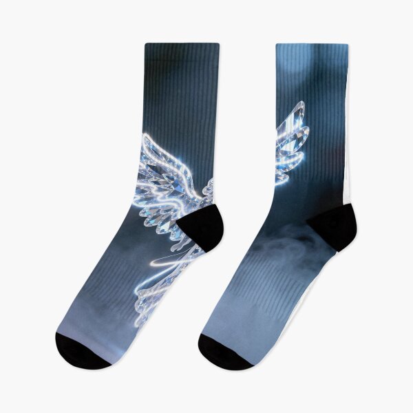 Item preview, Crystal-Winged Angels with LED Light Trails – Minimalist Ethereal Art designed and sold by BlueYasmine.