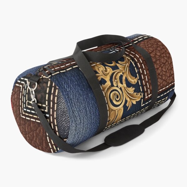 Item preview, Baroque Denim Leather Patchwork designed and sold by Kaleidoscope Print.