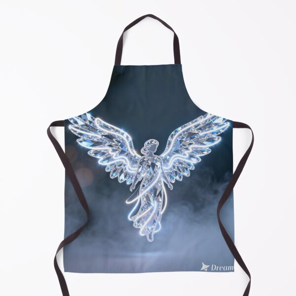 Aperçu de l'œuvre Anges aux ailes de cristal et traînées lumineuses LED – Art minimaliste et éthéré créée et vendue par BlueYasmine.