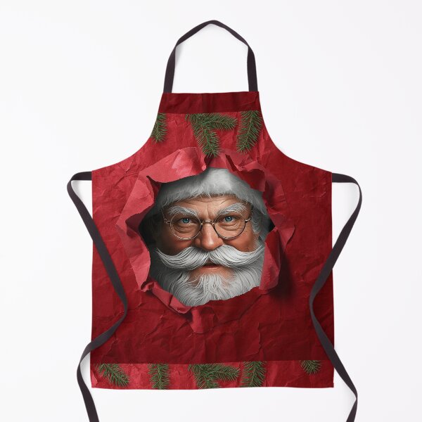 Item preview, Realistic Santa Claus Peeking Through Torn Red Paper – Detailed Christmas Portrait designed and sold by PixelVibe782.