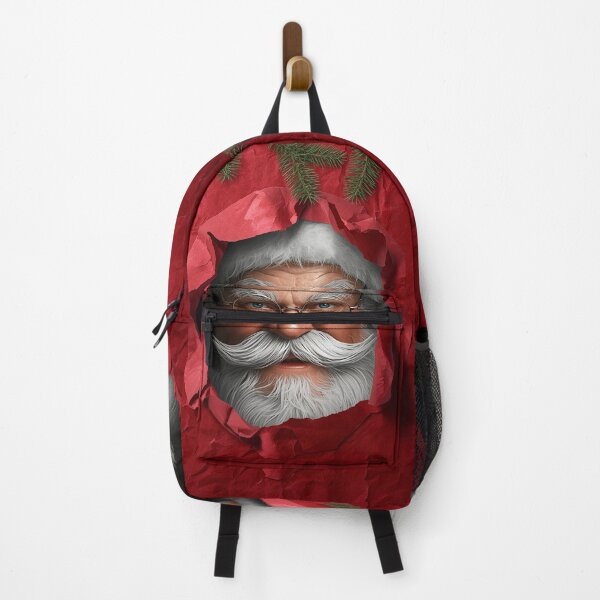 Item preview, Realistic Santa Claus Peeking Through Torn Red Paper – Detailed Christmas Portrait designed and sold by PixelVibe782.