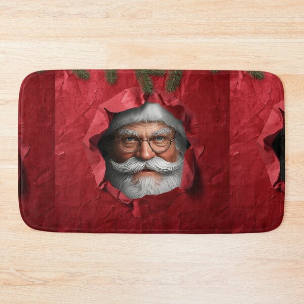 Item preview, Realistic Santa Claus Peeking Through Torn Red Paper – Detailed Christmas Portrait designed and sold by PixelVibe782.