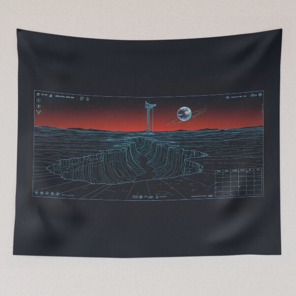 Item preview, Drawn from Orbit Sci-Fi Canyon Blueprint Space Interface Design designed and sold by SplashTastic.