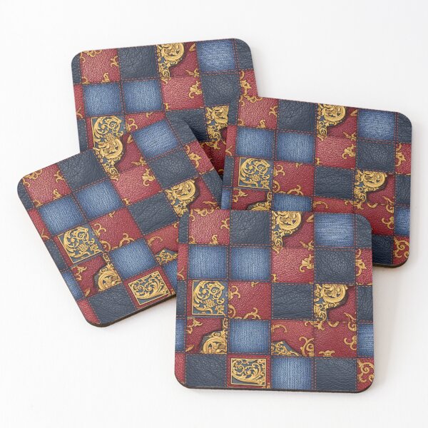 Artikelvorschau, Barockes Denim-Patchwork entworfen und verkauft von Kaleidoscope Print.