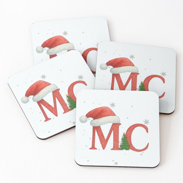 Item preview, Christmas Monogram MC Santa Hat Design designed and sold by Lazy Planet.