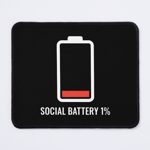 Item preview, Social Battery 1% Minimalist Smartphone Exhaustion Design designed and sold by SplashTastic.
