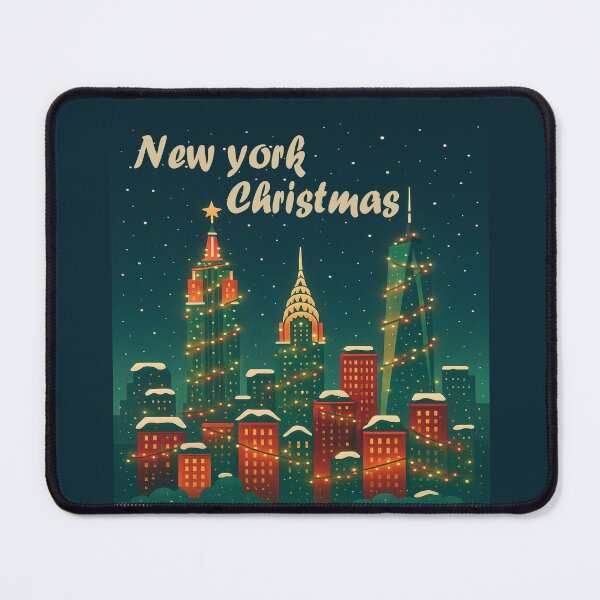 Item preview, NYC Christmas Snow Scene – New York Skyline Winter Illustration designed and sold by Globalcitytees.
