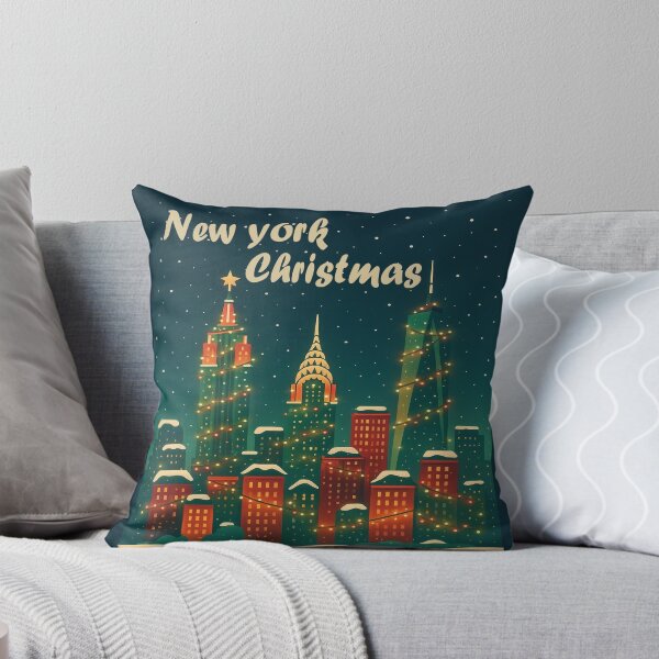 Item preview, NYC Christmas Snow Scene – New York Skyline Winter Illustration designed and sold by Globalcitytees.