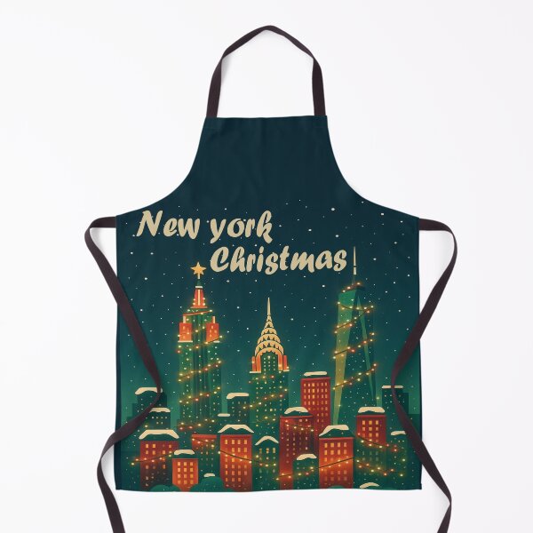 Item preview, NYC Christmas Snow Scene – New York Skyline Winter Illustration designed and sold by Globalcitytees.
