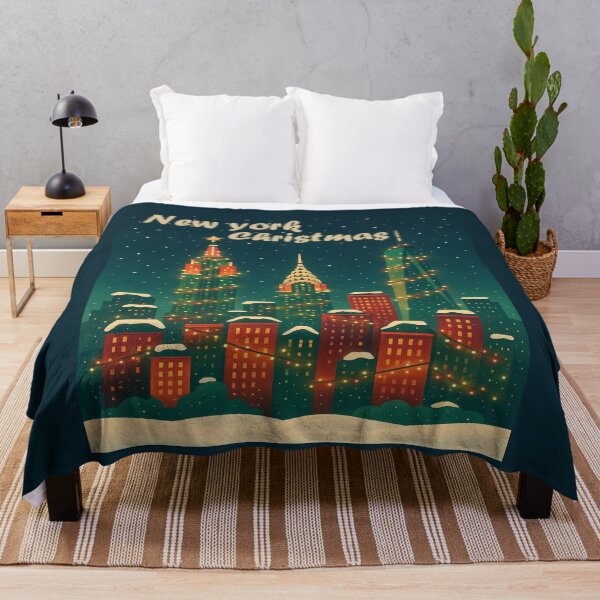 Item preview, NYC Christmas Snow Scene – New York Skyline Winter Illustration designed and sold by Globalcitytees.