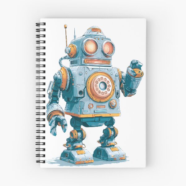 Item preview, Retro-Futuristic Robot Dial Phone Graphic designed and sold by DanielY01.