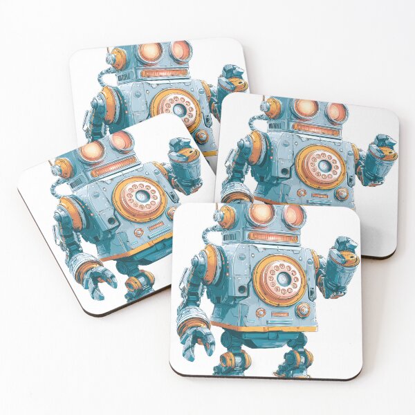 Item preview, Retro-Futuristic Robot Dial Phone Graphic designed and sold by DanielY01.